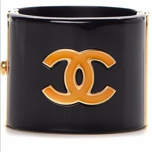 CHANEL cuff- black and gold